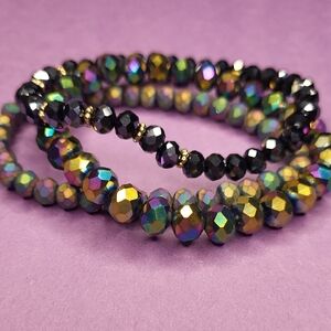 Iridescent Beaded Bracelet Set